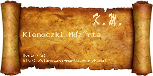Klenoczki Márta névjegykártya